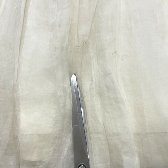 Vintage Wedding Dress Tea Length Lace Collar Short Sleeve Cottage Fairy Handmade - Picture 9 of 13